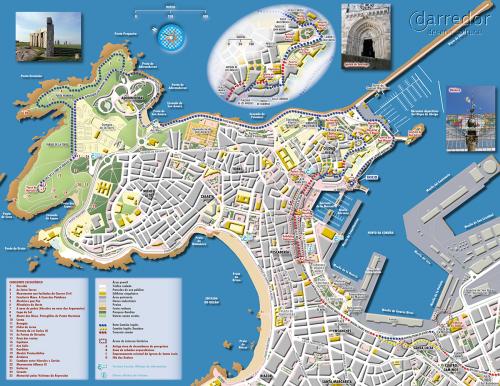 Mapa-Folleto do Camiño Inglés na Coruña (anverso)